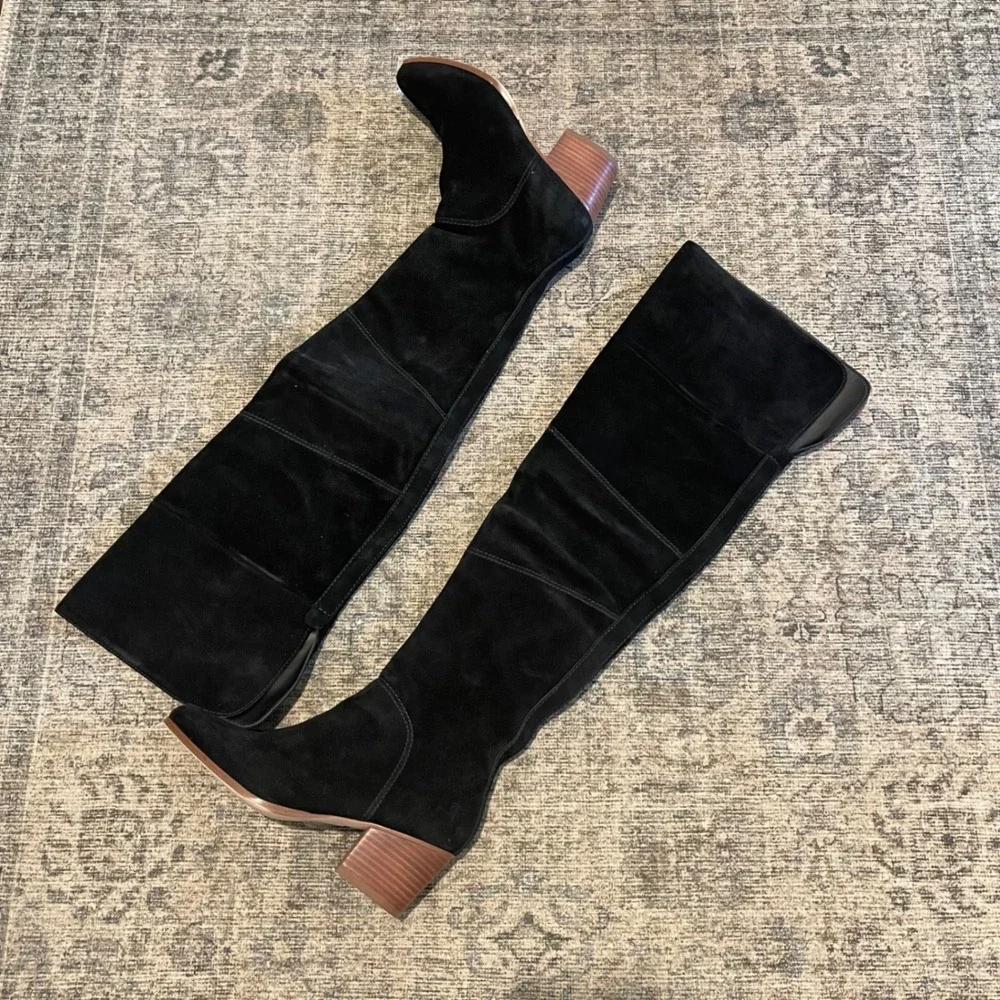 Sole Society Melbourne‎ Suede Over The Knee Boots Black Women's Size 7.5 NIB